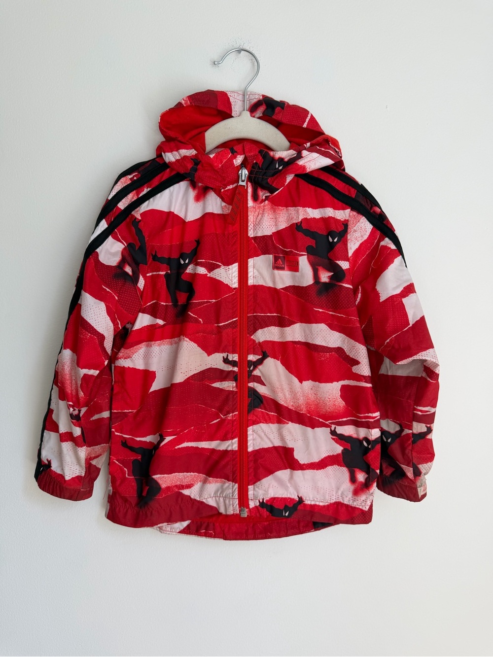 Adidas Spider-Man Red Camo Boys Windbreaker (Size 3T)
